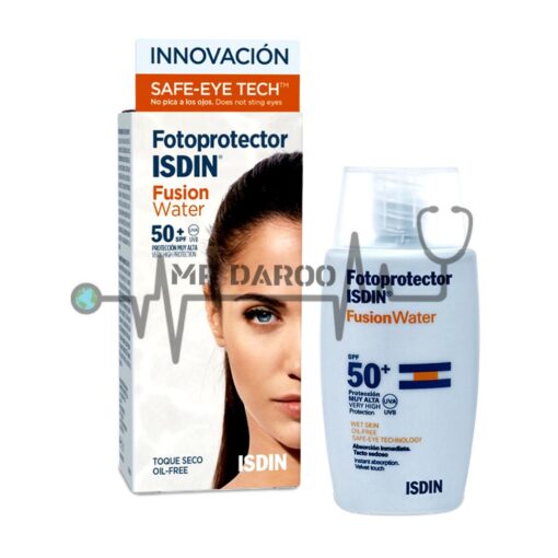 ژل کرم ضد آفتاب فیوژن واتر ایزدین ⁺SPF50 فاقد چربی ۵۰ میلی لیتر