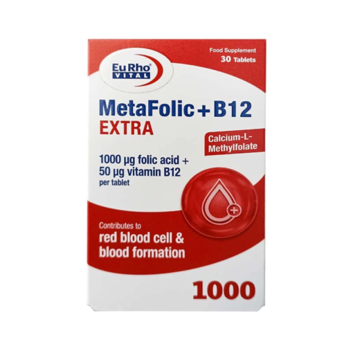 قرص متافولیک + B12 اکسترا یوروویتال 30 عددی