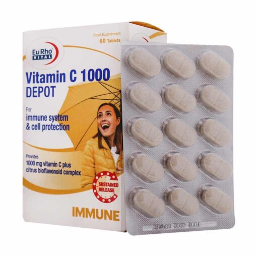 قرص ویتامین C 1000 میلی گرم دپو یوروویتال 60 عدد - Image 2
